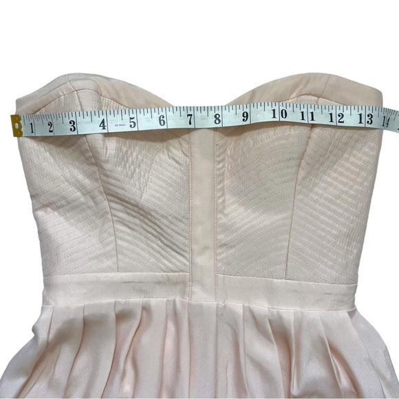 NWT Parker Pale Pink Silk Strapless Sweetheart Neckline Mini Dress sz S - Picture 9 of 14
